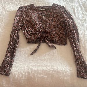 Multi colored Zara crop. Would be cute with high wasted jeans/bottoms.